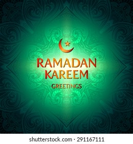 Vector Ramadan Kareem greeting card.
