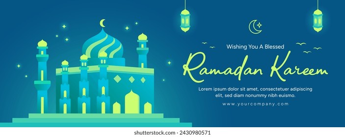 Vector Ramadan Kareem Greetings Cover Template Banner