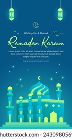 Vector Ramadan Kareem Greetings Story Social Media Template Banner