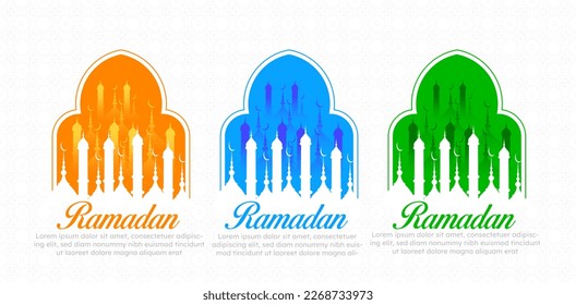 Vector ramadan kareem islamic banner design with arabic style and arabian pattern background