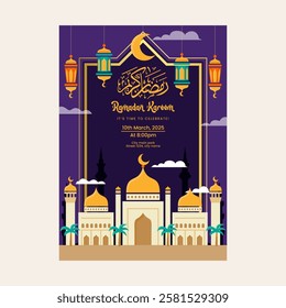 Vector  ramadan kareem islamic festival poster background design vector