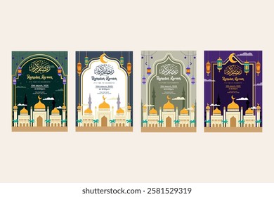 Vector  ramadan kareem islamic festival poster background design vector