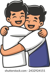 Vector ramadan kareem islamic hug  illustration