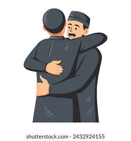 Vector ramadan kareem islamic hug  illustration