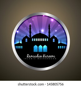 vector ramadan kareem label design