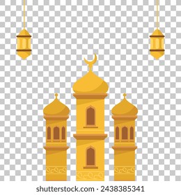 Vector Ramadan Kareem Masjid With Lamp Lantern 2024