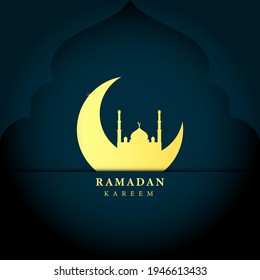 Vektor Ramadan Kareem mit Moschee-Hintergrund