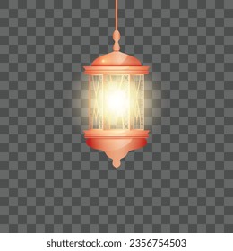 Vector ramadan kareem muslim lamps on transparent background