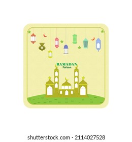 vector Ramadan Karem with lantern and mosque