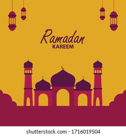 Vector of Ramadan simple. ramadan illustration. vector of mosque