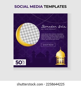 Vector ramadan social media post for the beauty and blessings of the holy month