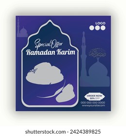 Vector ramadan special menu for social media post design template