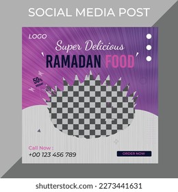  Vector ramadan special offer restaurant food menu business marketing social media post or web banner template design with abstract background, logo and icon. 