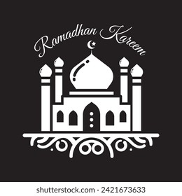 Vector Ramadhan Kareem simple logo mosque illustration