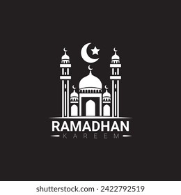 Vector Ramadhan Kareem simple logo mosque illustration