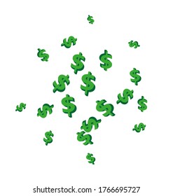 Vector random 3d dollar background