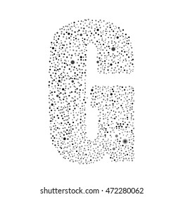 Vector random grey small dots, points, circles letter - G. Glitter type, alphabet, font.  Abstract white dotted template symbol letters. Stylish sign or mark with randomly disposed spots.
