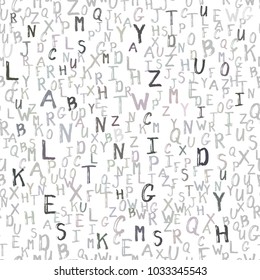 Vector random seamless pattern grunge letters.