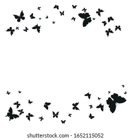 Vector random silhouette, beautiful butterflies, isolated on a white background