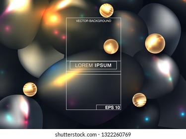 Vector random spheres background. 3D vector illustration