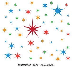 vector of random spreading stars in white background 