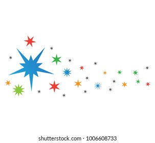 vector of random spreading stars in white background 
