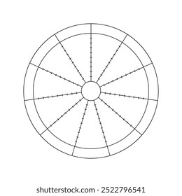 Vector range of needs from eleven sectors for daily planner, journal, notebook. Empty round diagram