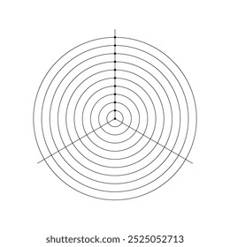 Vector range of needs from three sectors for daily planner, journal, notebook. Empty round diagram