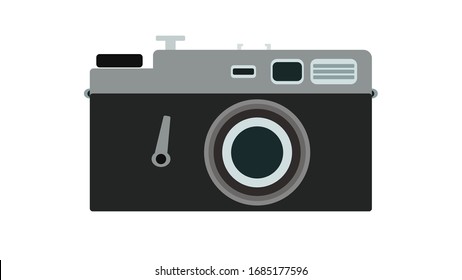 The Vector of Rangefinder Film Camera with Flash for logo 