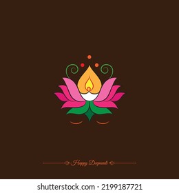 Vector rangoli illustration of Diwali festival with beautiful stylish lamp and Diwali lighting elements.