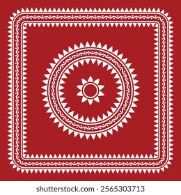 Vector Rangoli Mandala: A modern interpretation of Indian Kolam art, featuring intricate floral designs, perfect for invitations, cards, and adding a touch of Indian elegance to any design projects.