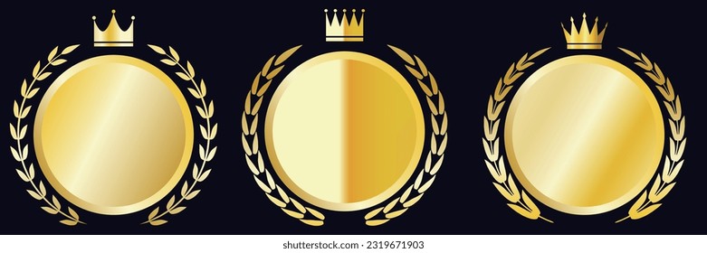 
Conjunto de ilustraciones de emblemas de clasificación de vectores