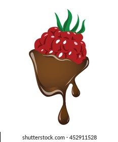 Vector of rasberry dipped in chocolate