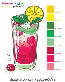 Vector with rasberry mojito color palettes
