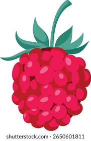 
Vector Raspberry Isolated on White Background Icon Design. Drawing of a pink berry rich in antioxidants and vitamin c

