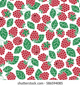 Vector raspberry seamless pattern. Background design for tea, juice, natural cosmetics, candy and bakery with raspberry filling, farmers market, health care products. Best for textile,wrapping paper.