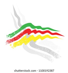 Vector Rastafarian Flag Banner Wave Smoke Grunge Logo Icon Brand Symbol Sign Shape Corporate Identity Professional Business Company