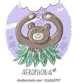 Vector and raster character illustration with bear