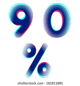 Vector raster halftone dot numbers