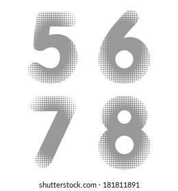 Vector raster halftone dots numbers