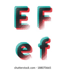 Vector raster polka dot spotted alphabet letters
