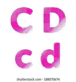 Vector raster polka dot spotted alphabet letters
