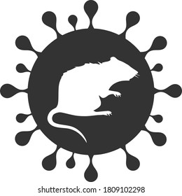 Vector rat coronavirus flat icon. Vector pictograph style is a flat symbol rat coronavirus icon on a white background.
