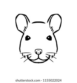 Vector Rat Illustration Isolated On White Background