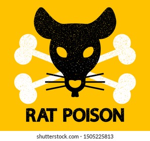 Vector rat poison emblem with crossed bones 