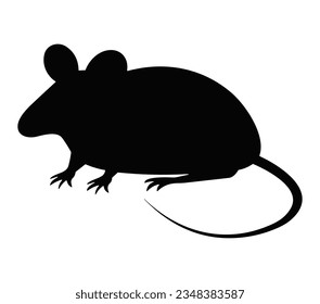 Vector rat silhouette view side for retro logos.