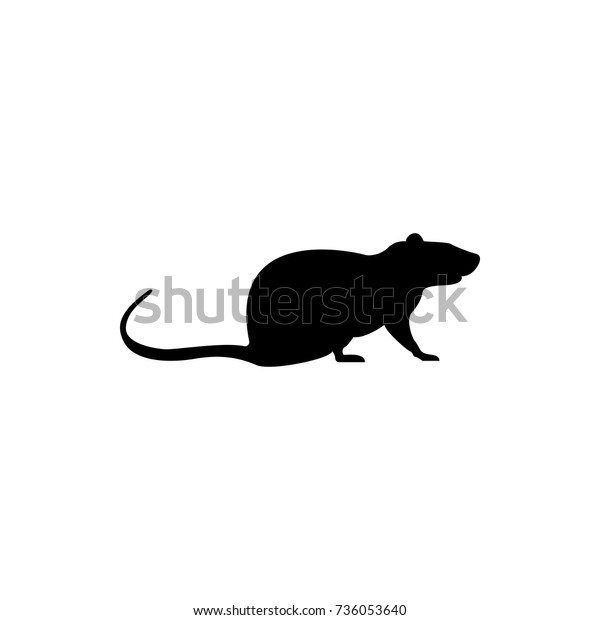 Vector Rat Silhouette View Side Retro Stock Vector (Royalty Free) 736053640