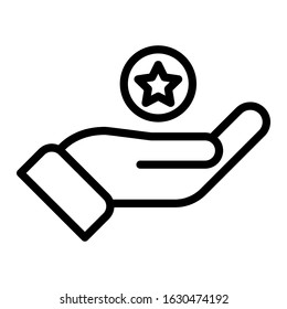 vector of Rating icon, hand giving star for feedback survey,