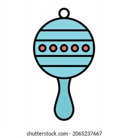Vector Rattle Filled Outline Icon Design
