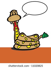 vector of rattlesnake with area for you to add your own message